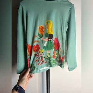 Room Seven Girl & Flower Print Long Sleeve Tee – Size 6